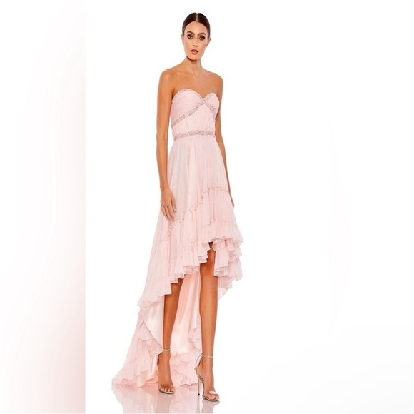 Mac Duggal 68096 Ice Pink Sleeveless High Low Gown NWT - Picture 1 of 12